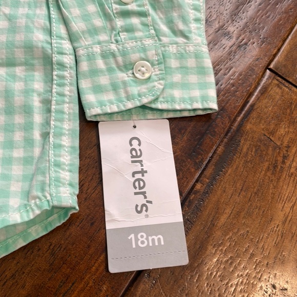 Carter's Gingham NWT  button down shirt - Picture 5 of 10